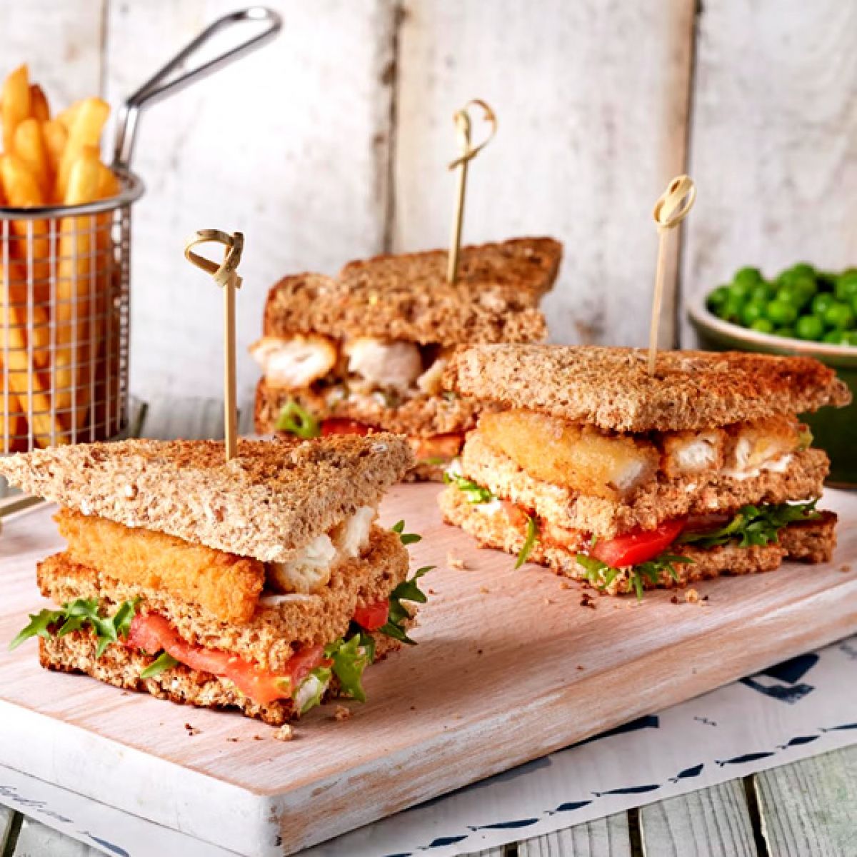 Gluten Free Fish Club Sandwich - Whitby Seafoods - Home of Scampi
